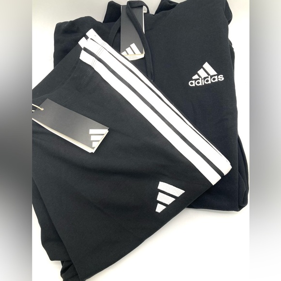 adidas Pants - NWT 2 piece XL adidas matching set hoodie and 3 stripe leggings bundle outfit